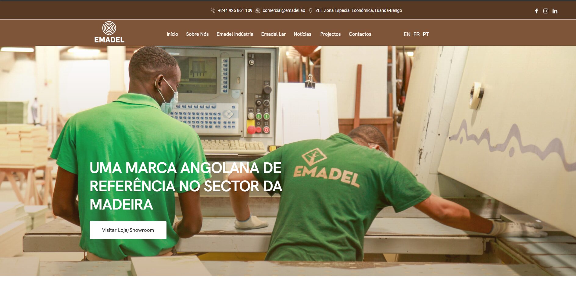 Emadel lança novo website e reforça presença digital no sector da madeira e mobiliário 1 WEBSITE EMADEL - Captura de ecrã 2026
